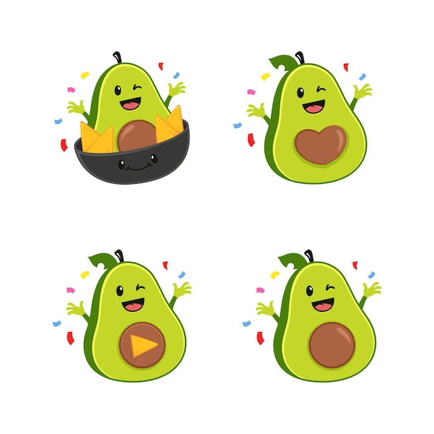 Cute avocado logo character