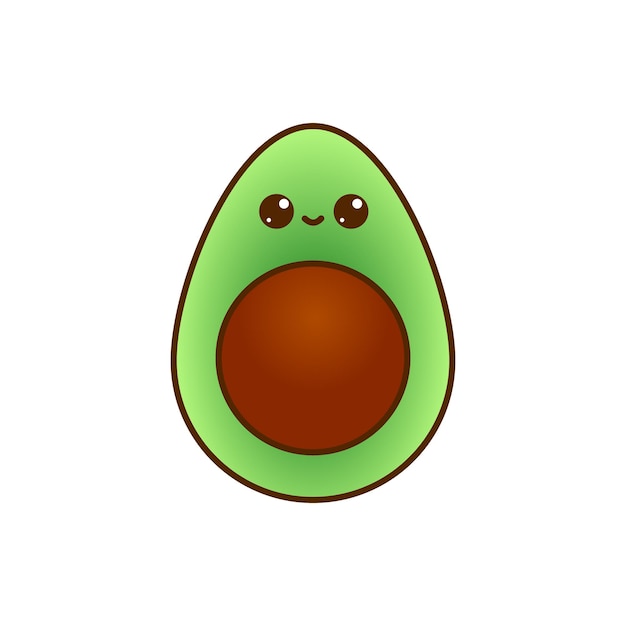 A cute avocado with a cute face.