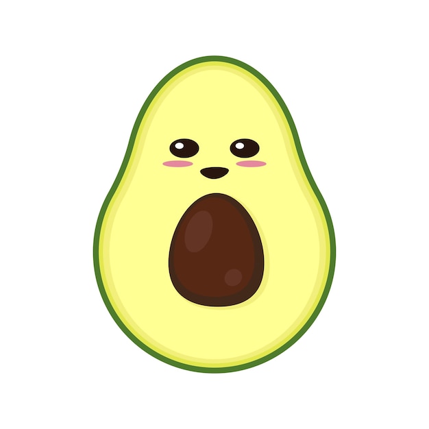 Cute avocado with a smile