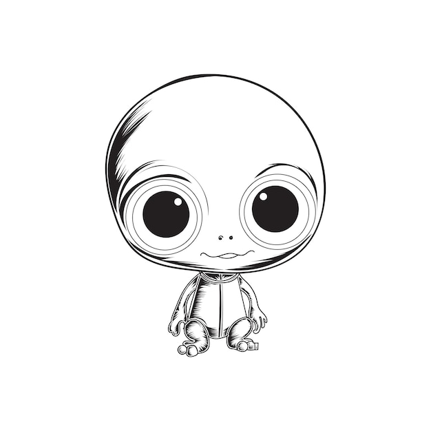 cute baby alien vector art design