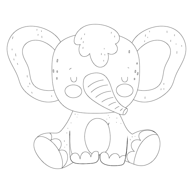 Cute Baby Animals Coloring pages for kids Printable premium vector