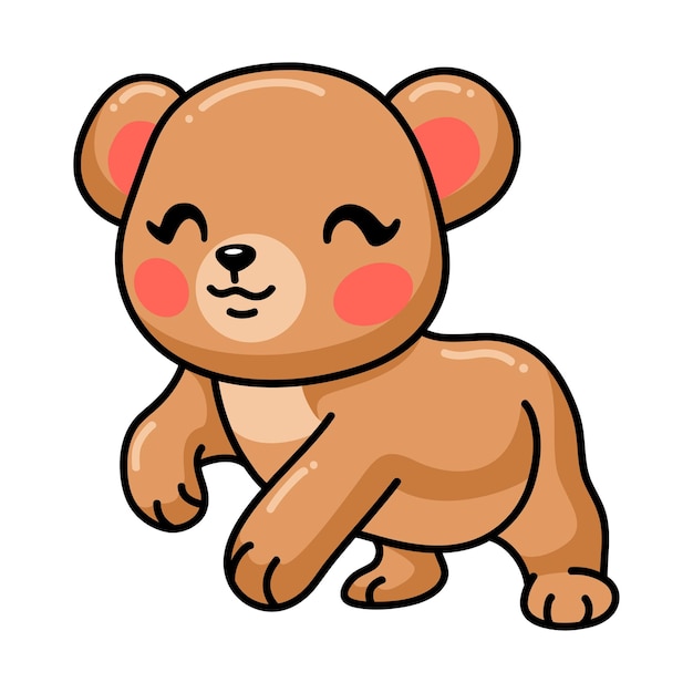 Cute baby brown bear cartoon