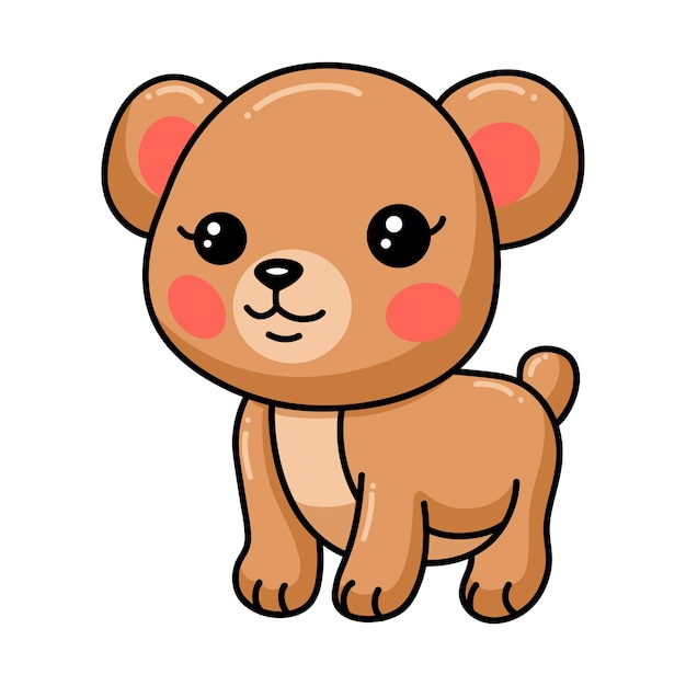 Cute baby brown bear cartoon