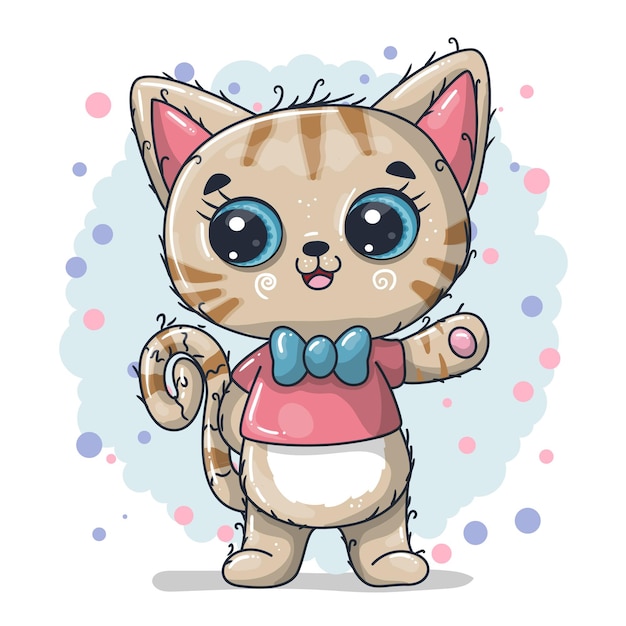 Cute baby cat cartoon   illustration