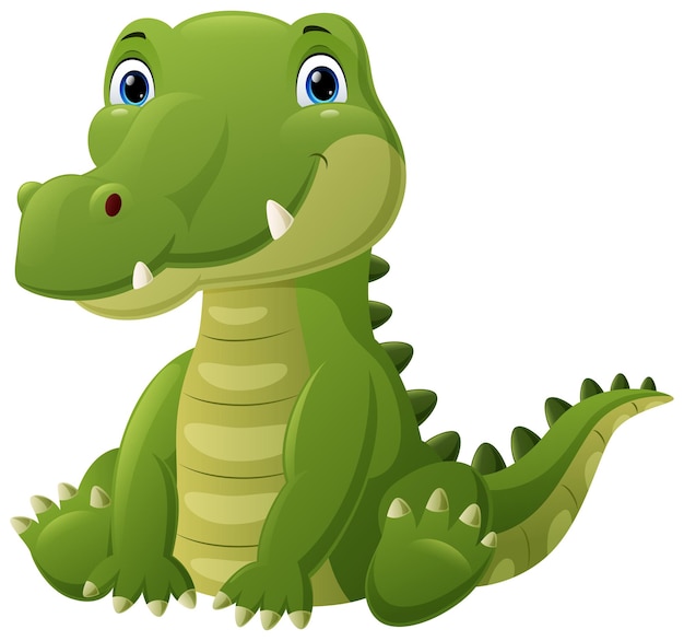 Cute baby crocodile cartoon sitting