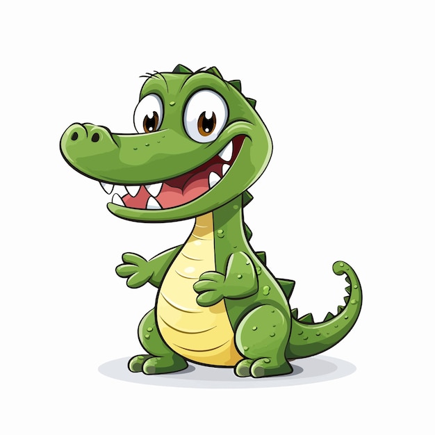 Cute baby dino on white background Designed using a vector style