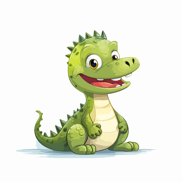 Cute baby dino on white background Designed using a vector style