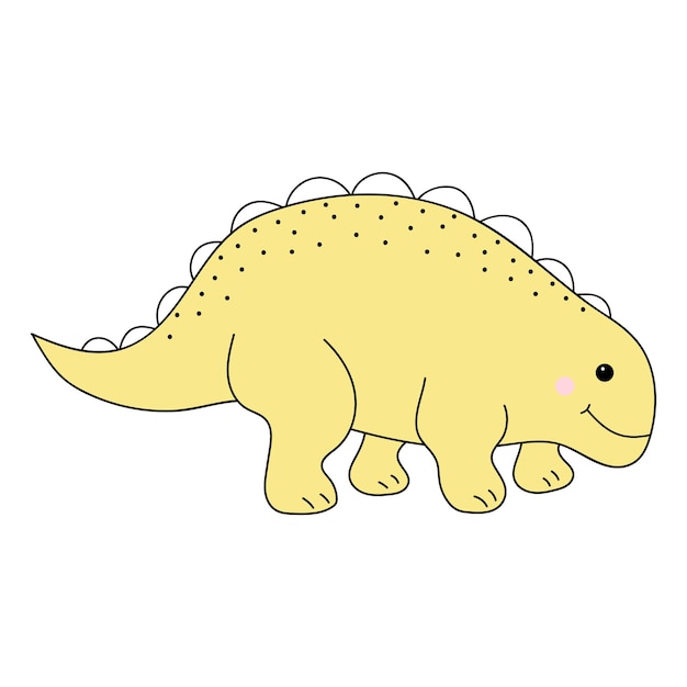 Cute baby dinosaur Prehistoric character in doodle style