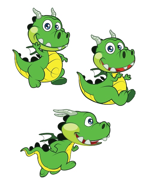 Cute baby Dragon Cartoon Mascot