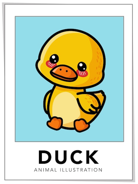 Cute Baby Duck Vector Illustration