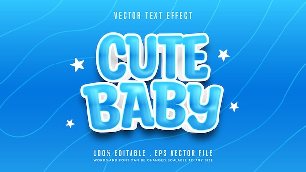 Cute baby editable text effect font style