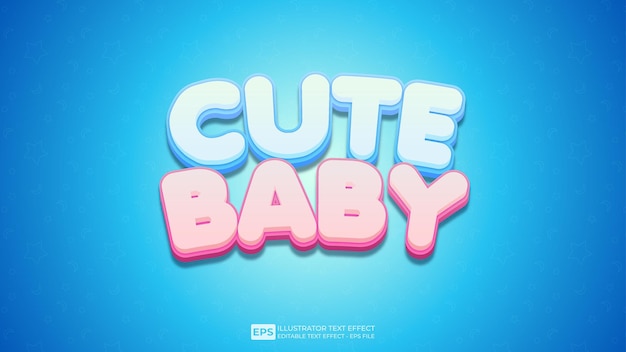 Cute Baby editable text effect font