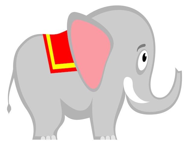 Cute baby elephant Cartoon smiling animal icon