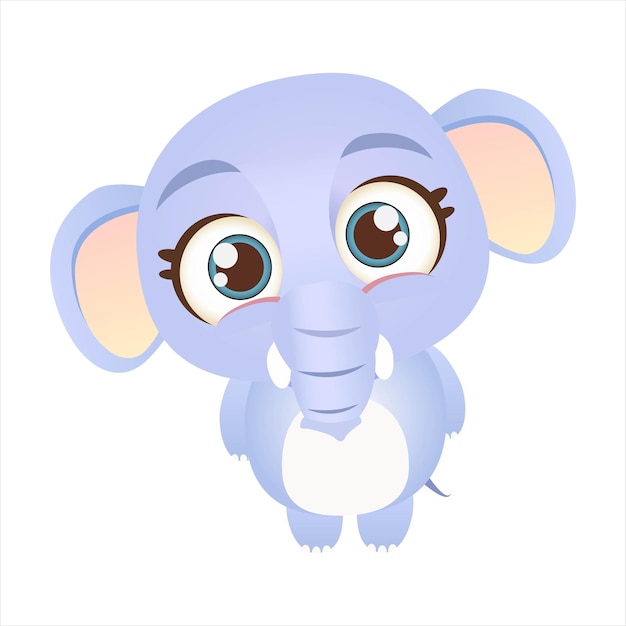 Cute baby elephant vector illustration