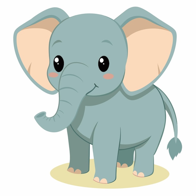 Cute baby elephant vector