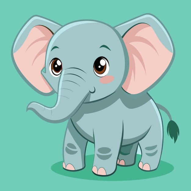 Cute baby elephant vector