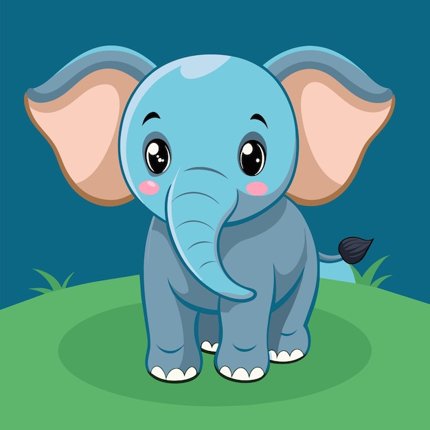 Cute baby elephant vector