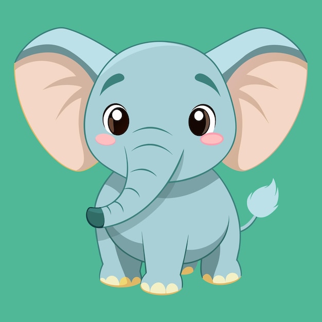 Cute baby elephant vector