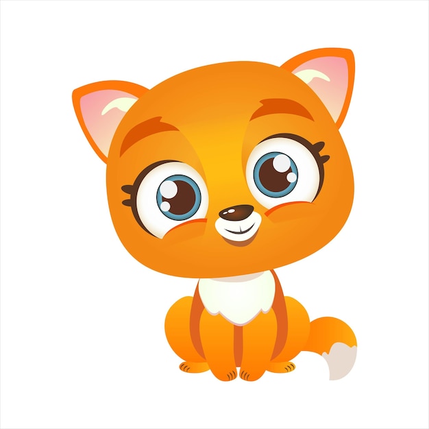 Cute baby fox vector illustration