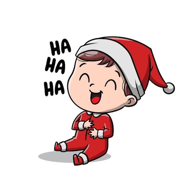 Cute Baby Girl on the Christmas Cartoon