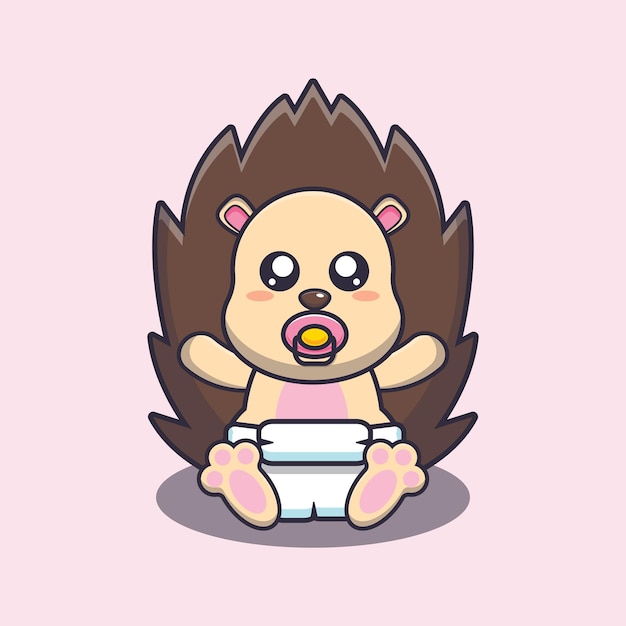 Cute baby hedgehog Cute cartoon animal illustration