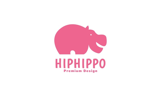 Cute baby hippo colorful logo vector symbol icon design illustration