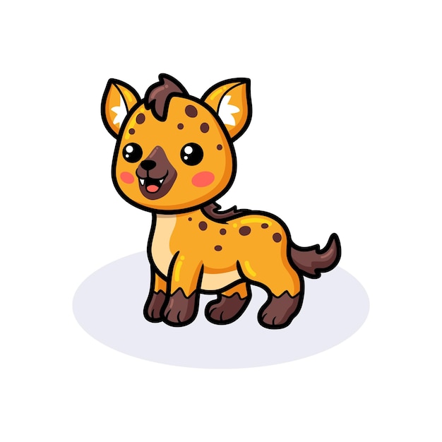 Vector cute baby hyena cartoon sitting