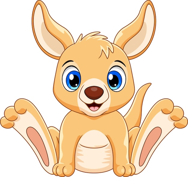 Cute baby kangaroo cartoon