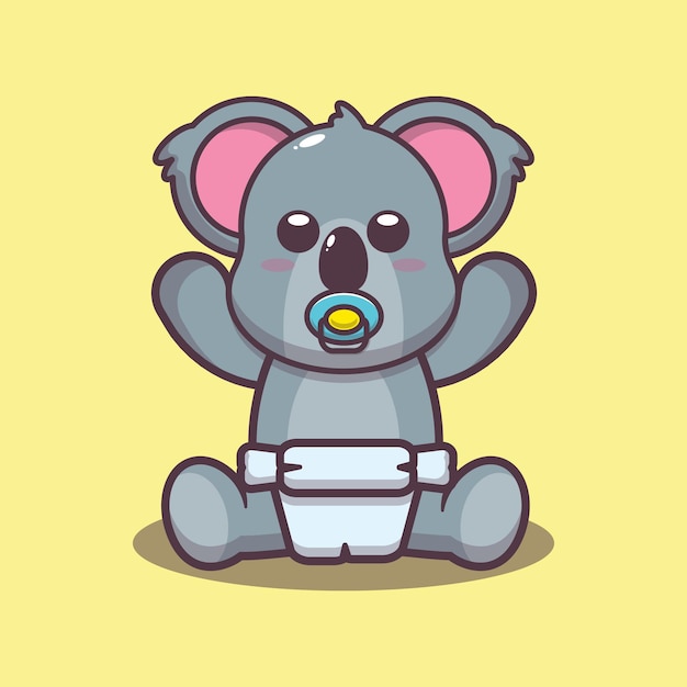 cute baby koala cartoon vector illustration