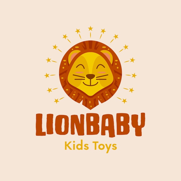 Cute baby lion logo 