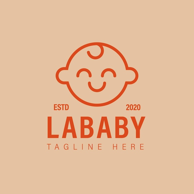 Cute Baby Logo Design Vector