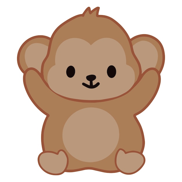 Cute baby monkey vector illustration