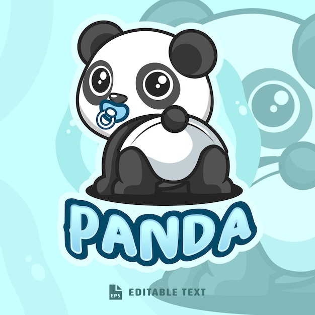 Cute Baby Panda Logo Character