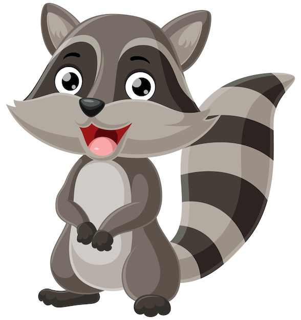 Cute baby raccoon cartoon standing