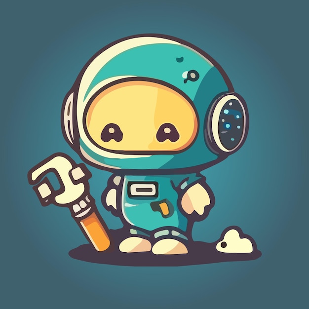 Cute baby robot design cartoon vector illustrator