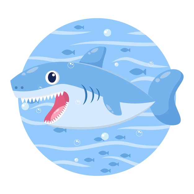 Cute baby shark vector illustration