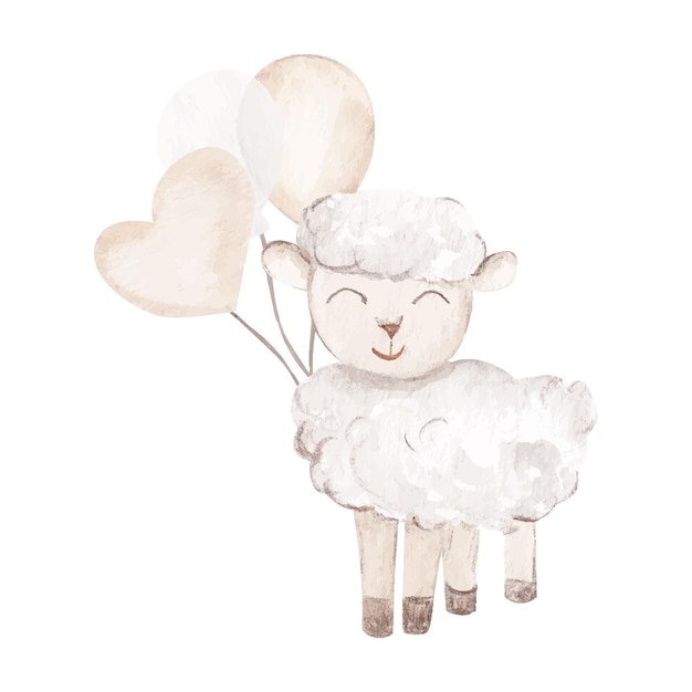 cute baby sheep illustration