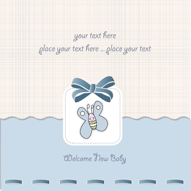 cute baby shower card with butterfly