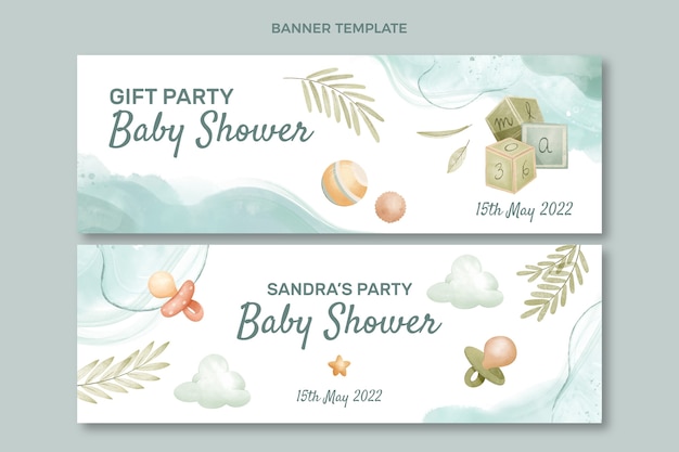 Cute baby shower design banner template