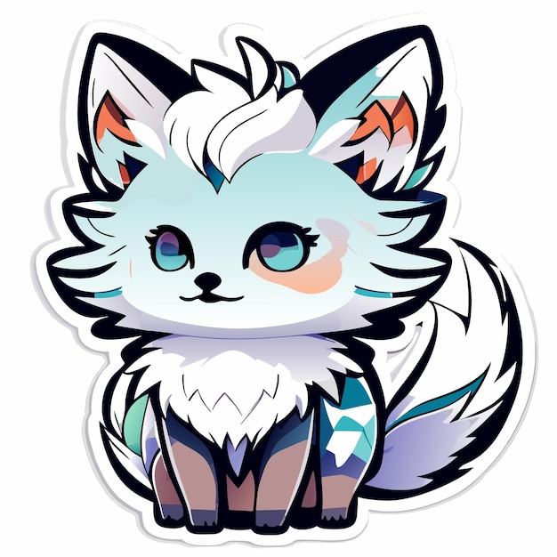 Cute baby wolf in the style of watercolor painting vector pattern