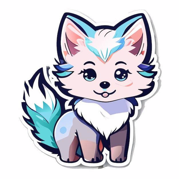 Cute baby wolf in the style of watercolor painting vector pattern