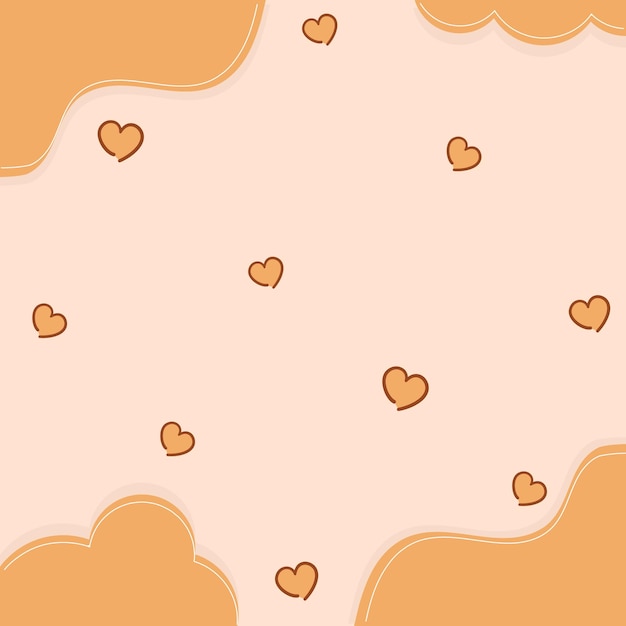 Vector cute background hearts and clouds vector