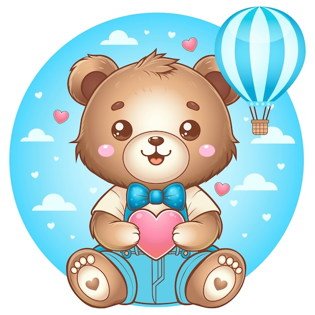 Cute Balloon Bear Love Baby