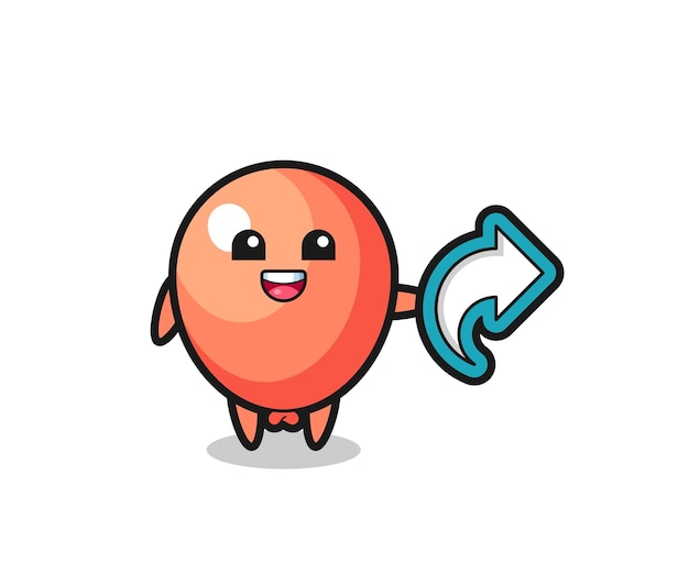 Cute balloon hold social media share symbol cute design