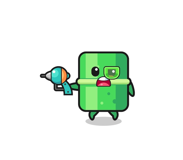 cute bamboo holding a future gun
