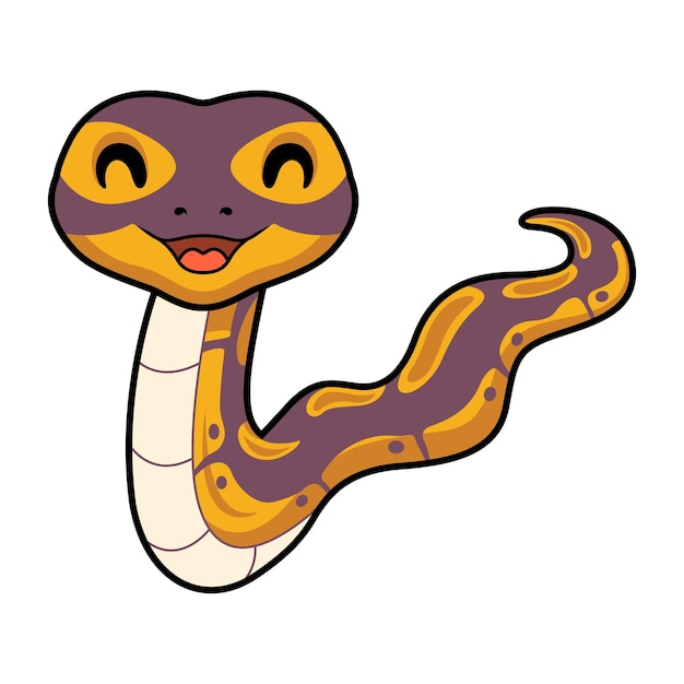 Cute banana ball python snake cartoon