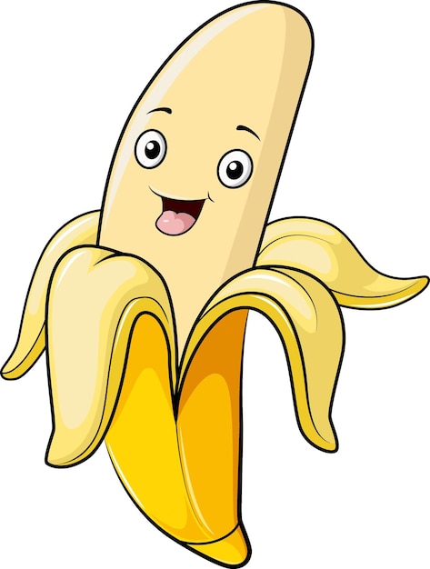 Cute banana cartoon mascot character