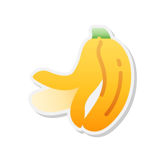 Cute banana sticker Vector Illustration