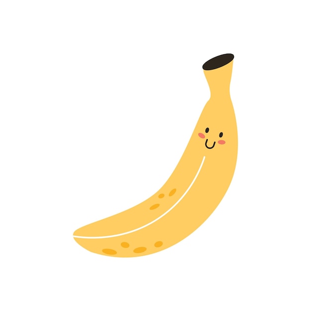 Cute Banana Vector Fruit Illustration Sticker