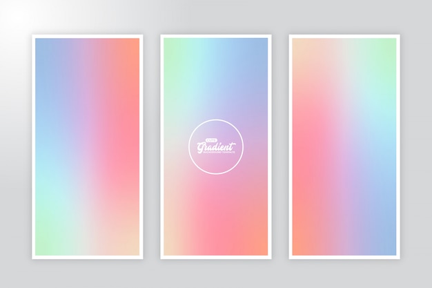 Cute Banner Gradient Background Template Set